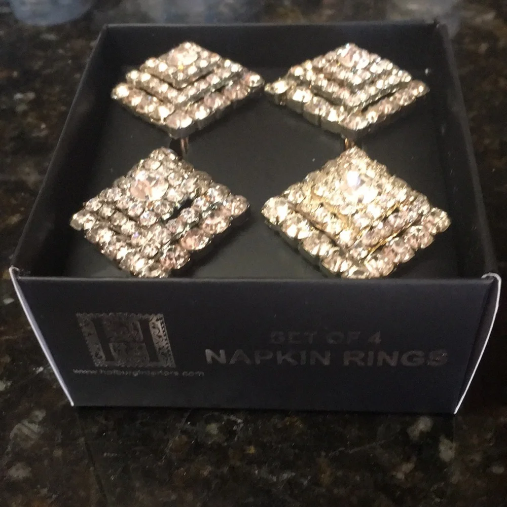 Crystal Napkin Rings Set of 4
